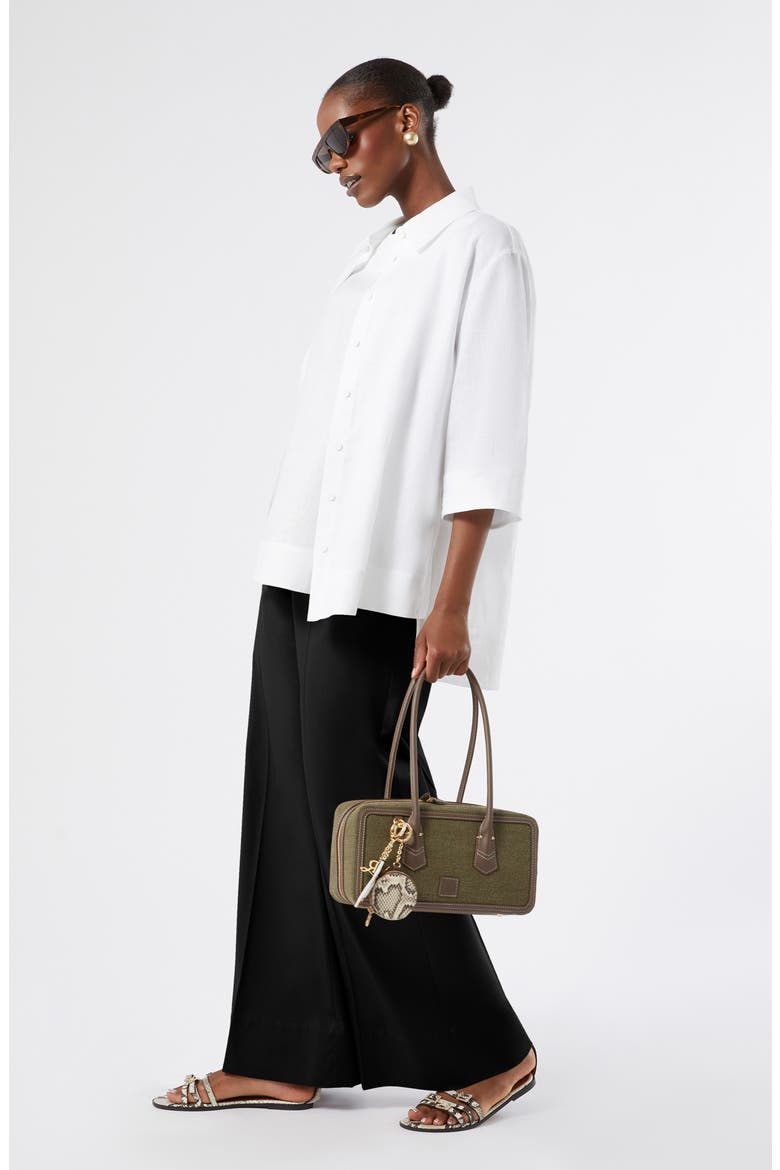 Agitare Linen Tunic Top, Alternate, color, OPTICAL WHITE