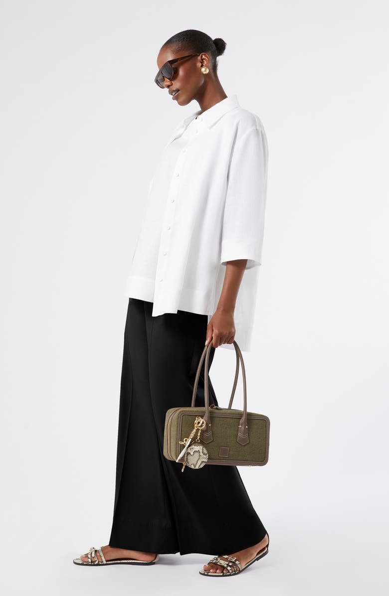 Marina Rinaldi Agitare Linen Tunic Top, Alternate, color, Optical White