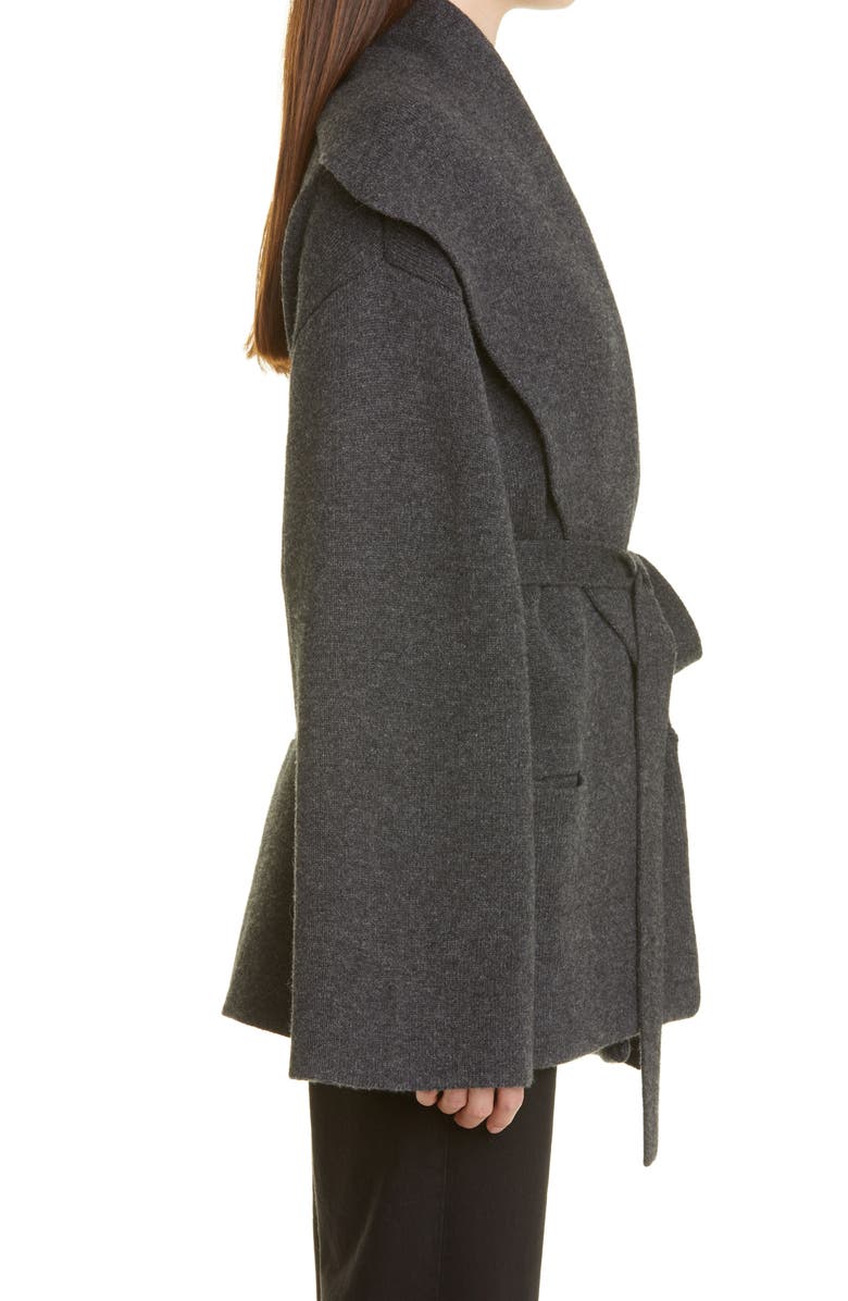 TOTEME Oversize Draped Collar Belted Cardigan, Alternate, color,