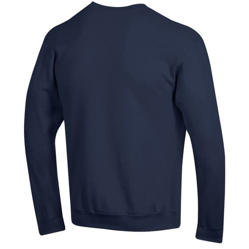Champion Navy Uconn Huskies Basic Arch Fleece Pullover Sweatshirt In Blue