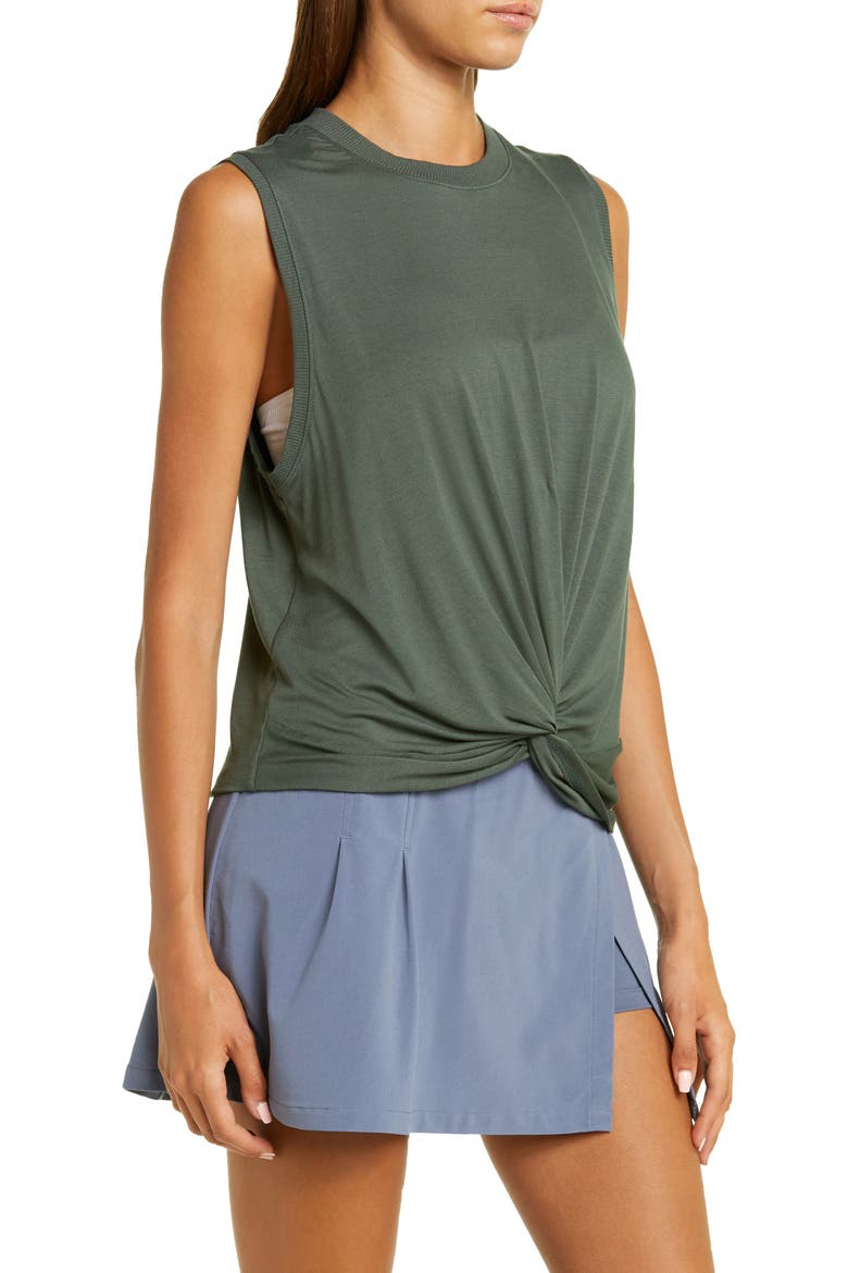 Twist Front Tank, Alternate, color, GREEN URBAN