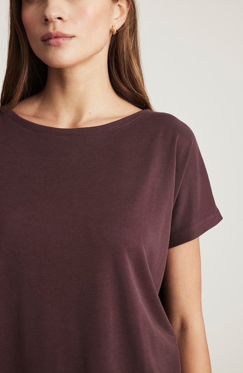 Mavi Jeans Luxe Touch Boat Neck T-Shirt, Alternate, color, Decadent Chocolate