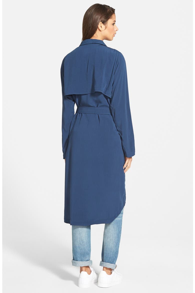 Drapey Belted Trench, Alternate, color, BLUE