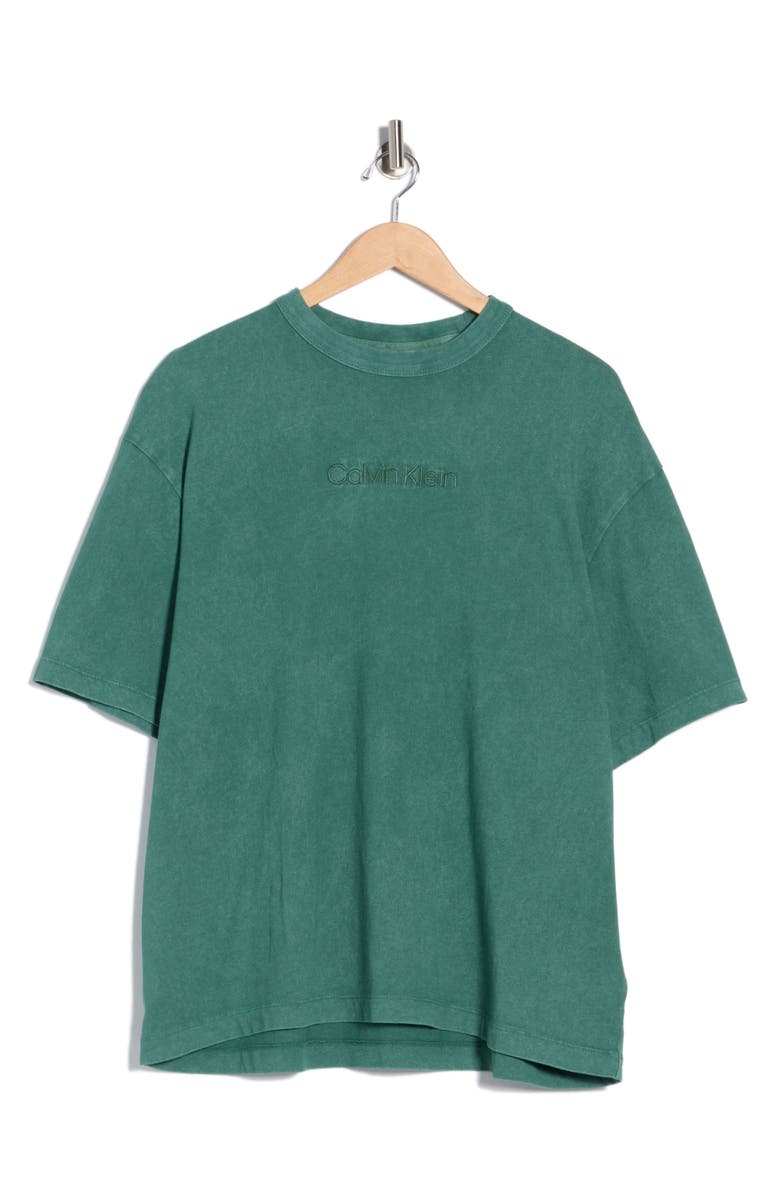 Calvin Klein Powder Wash Heavyweight Cotton T-Shirt, Alternate, color, Hunter Green