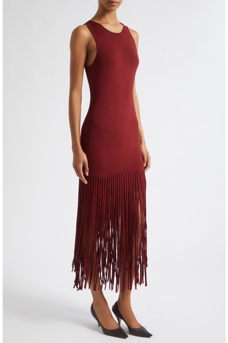 Margaux Racer Fringe Minidress, Alternate, color, OXBLOOD