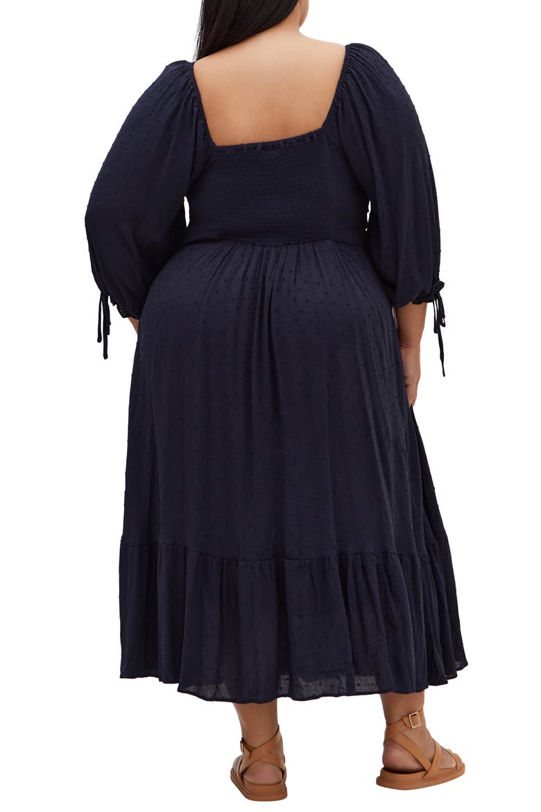 The Ally Clip Dot Maxi Dress, Alternate, color, DARK BLUE