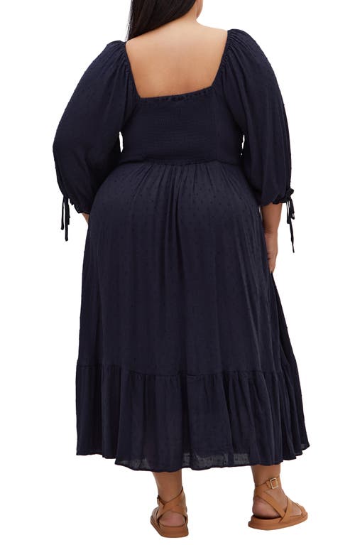 City Chic The Ally Clip Dot Maxi Dress In Blue