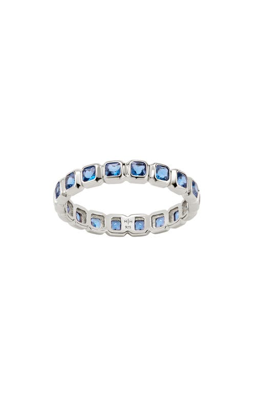 Made By Mary Cubic Zirconia Eternity Birthstone Ring In Silver