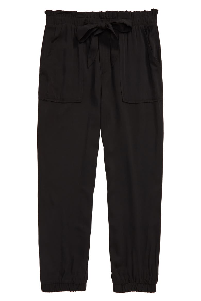 Paperbag Waist Jogger Pants, Main, color, BLACK