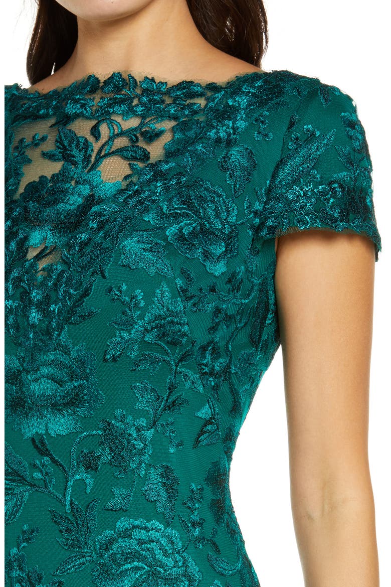 Embroidered Lace Evening Gown, Alternate, color, MALACHITE