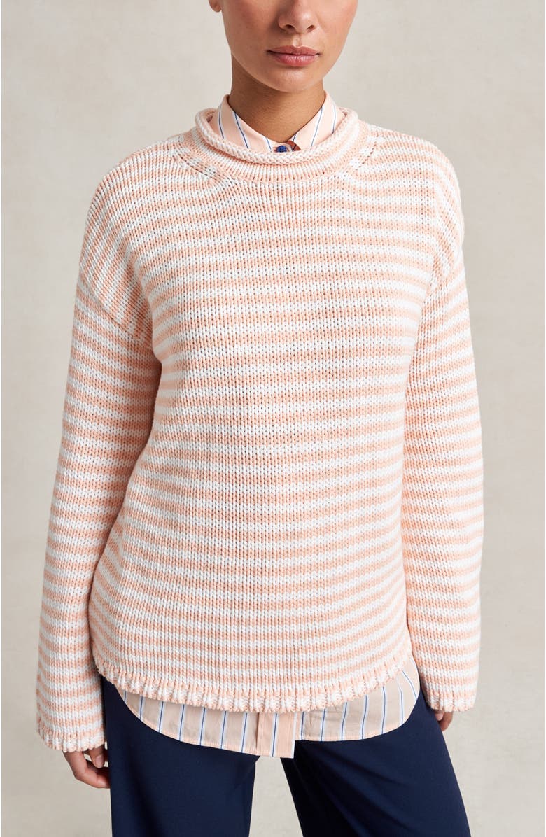 La Ligne Fine Stripe Marina Sweater, Main, color, Seashell/Ivory