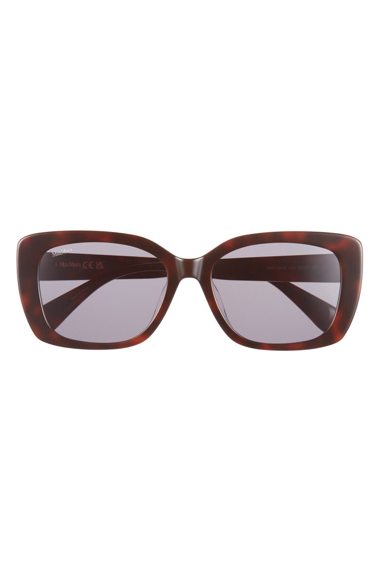 Max Mara 55mm Round Sunglasses, Main, color, Dark Havana / Smoke