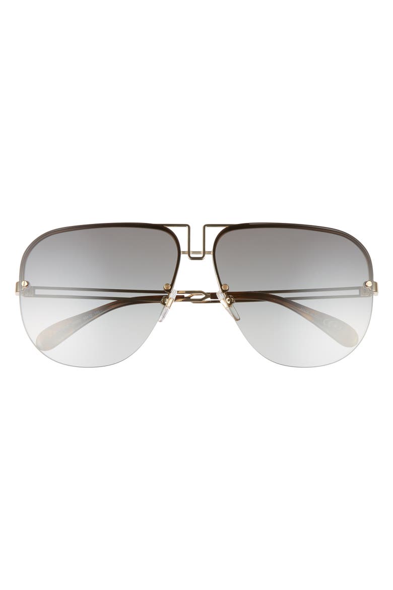 64mm Oversize Aviator Sunglasses, Alternate, color, GOLD/ GREY