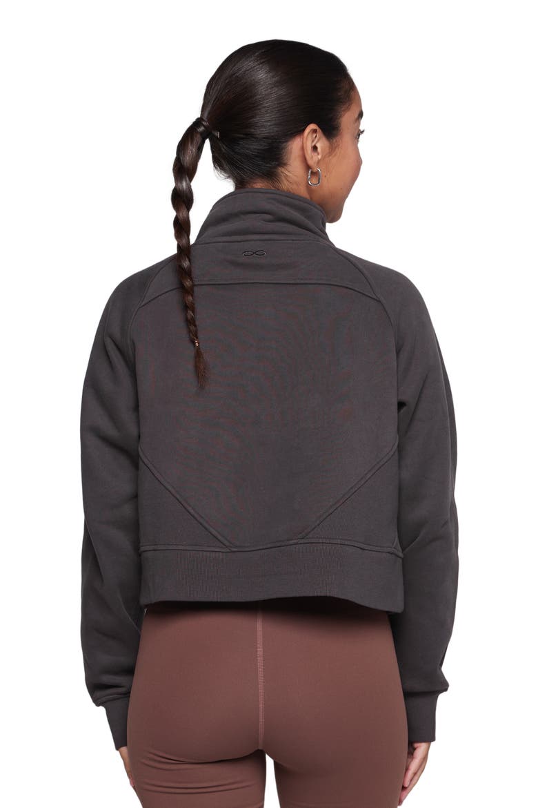 Effortless Fleece Crop Half Zip Sweatshirt, Alternate, color, Phantom Grey