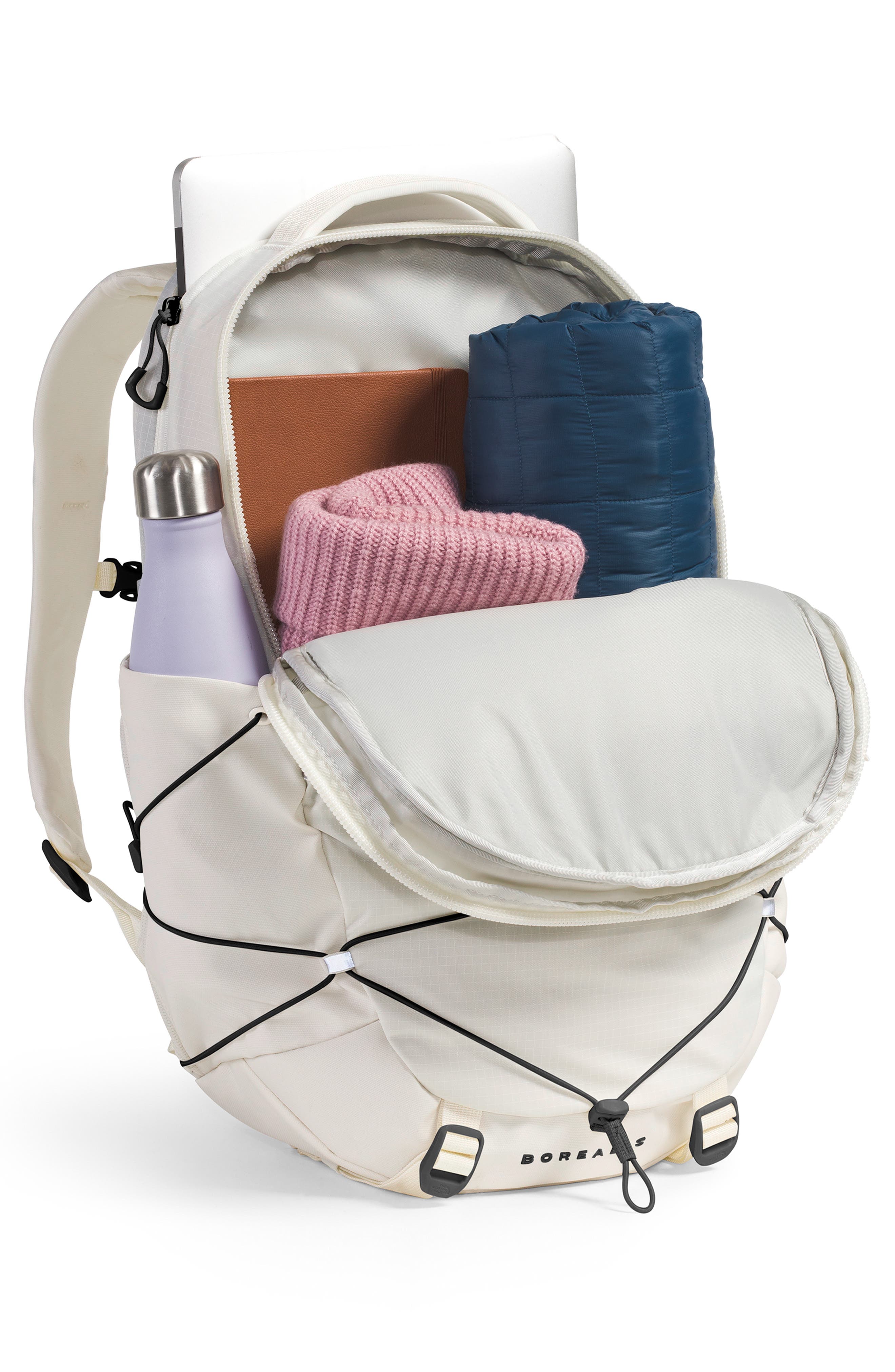 Borealis Water Repellent Backpack, Alternate, color, WHITE DUNE/ TNF BLACK