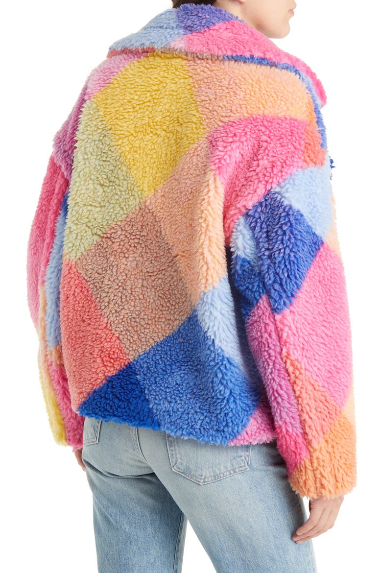 Colorblock Teddy Coat, Alternate, color, HAPPY DAYS