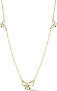 Ember Fine Jewelry <p>Bow 14K Gold Station Necklace</p>