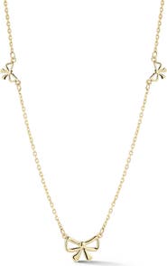 Ember Fine Jewelry <p>Bow 14K Gold Station Necklace</p>