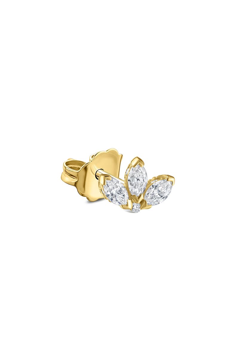 MARIA TASH Engraved Diamond Lotus Single Stud Earring, Main, color, 18K Yellow Gold/ Diamond