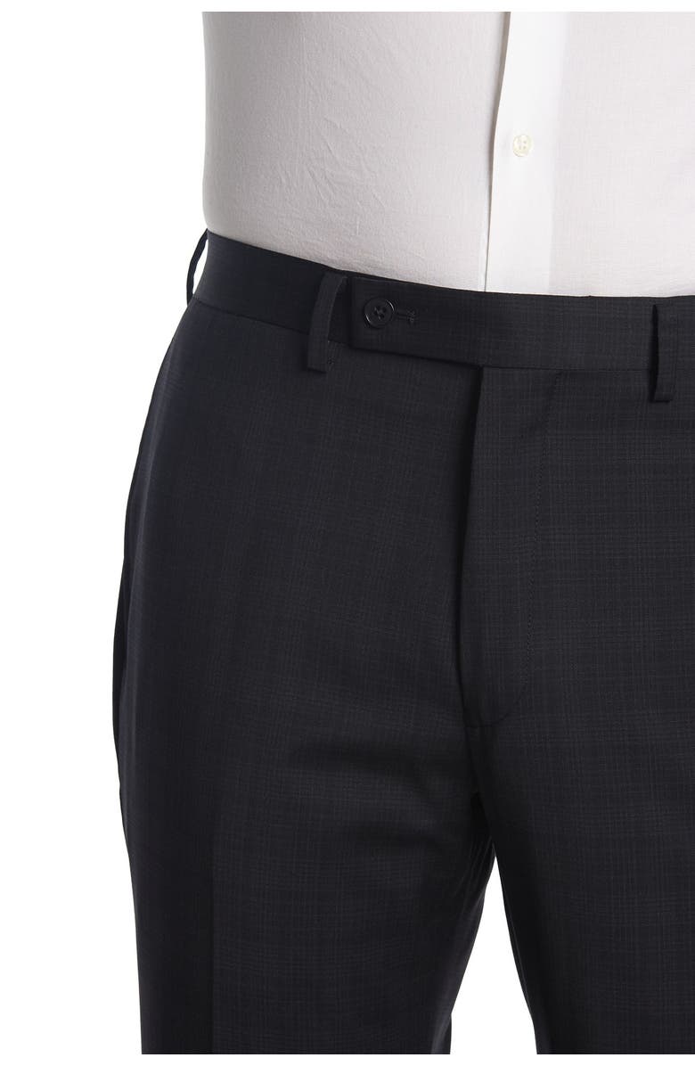 Calvin Klein Charcoal Grey Plaid Two Button Notch Lapel Suit, Alternate, color, 