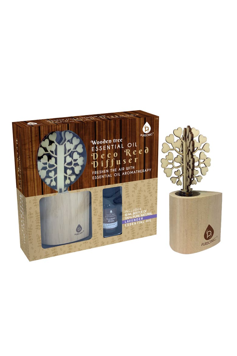 3D Tree Reed Diffuser with 100% Pure Peppermint Oil, Alternate, color, Brown- Lavender Oil