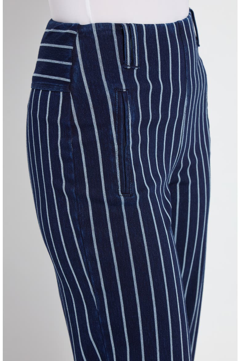 Esme Stripe Crop Wide Leg Jeans, Alternate, color, INDIGO NAUTICAL STRIPE