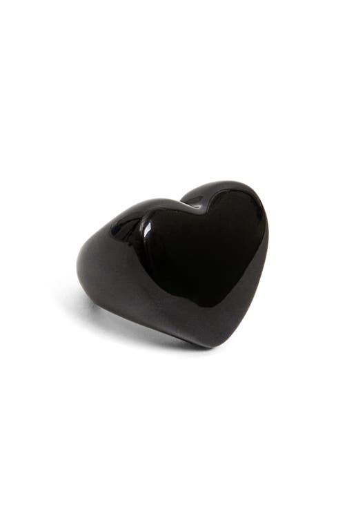 Clare V . Grande Heart Ring In Black