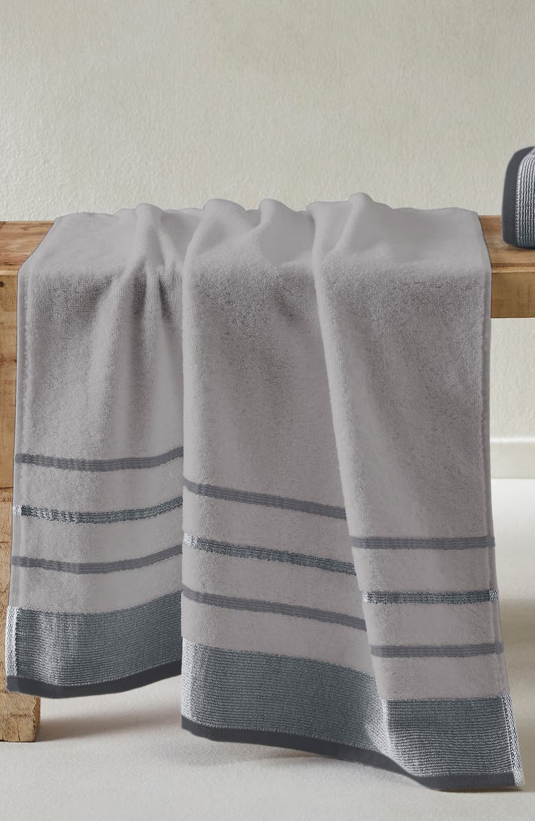 Woven & Weft Decorative 2-Pack Bath Towels, Alternate, color, Light Grey / Mid Grey