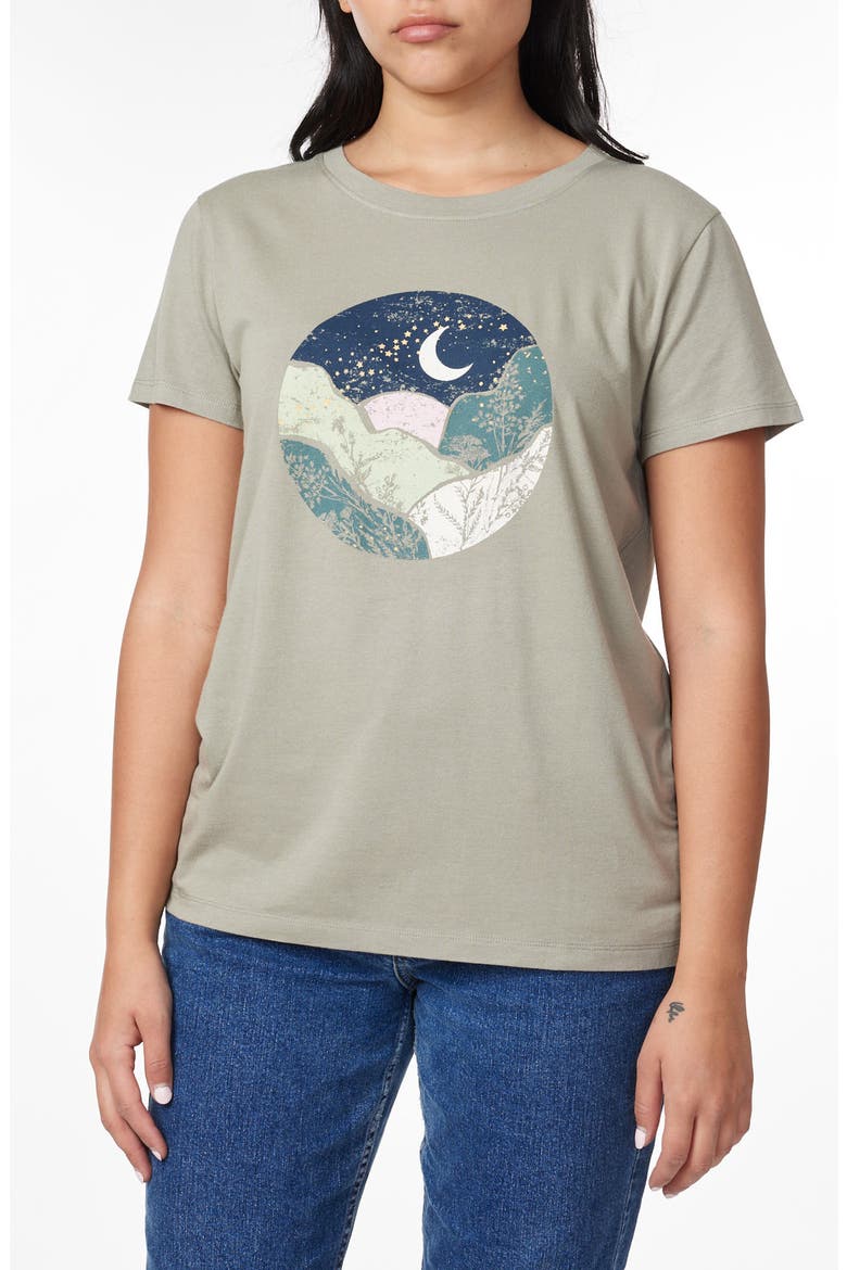 Julia Graphic T-Shirt, Main, color, DRIED SAGE MOONLIT