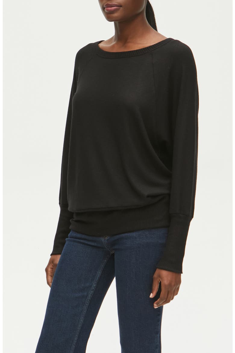 Sadie Tunic Sweatshirt, Alternate, color, BLACK
