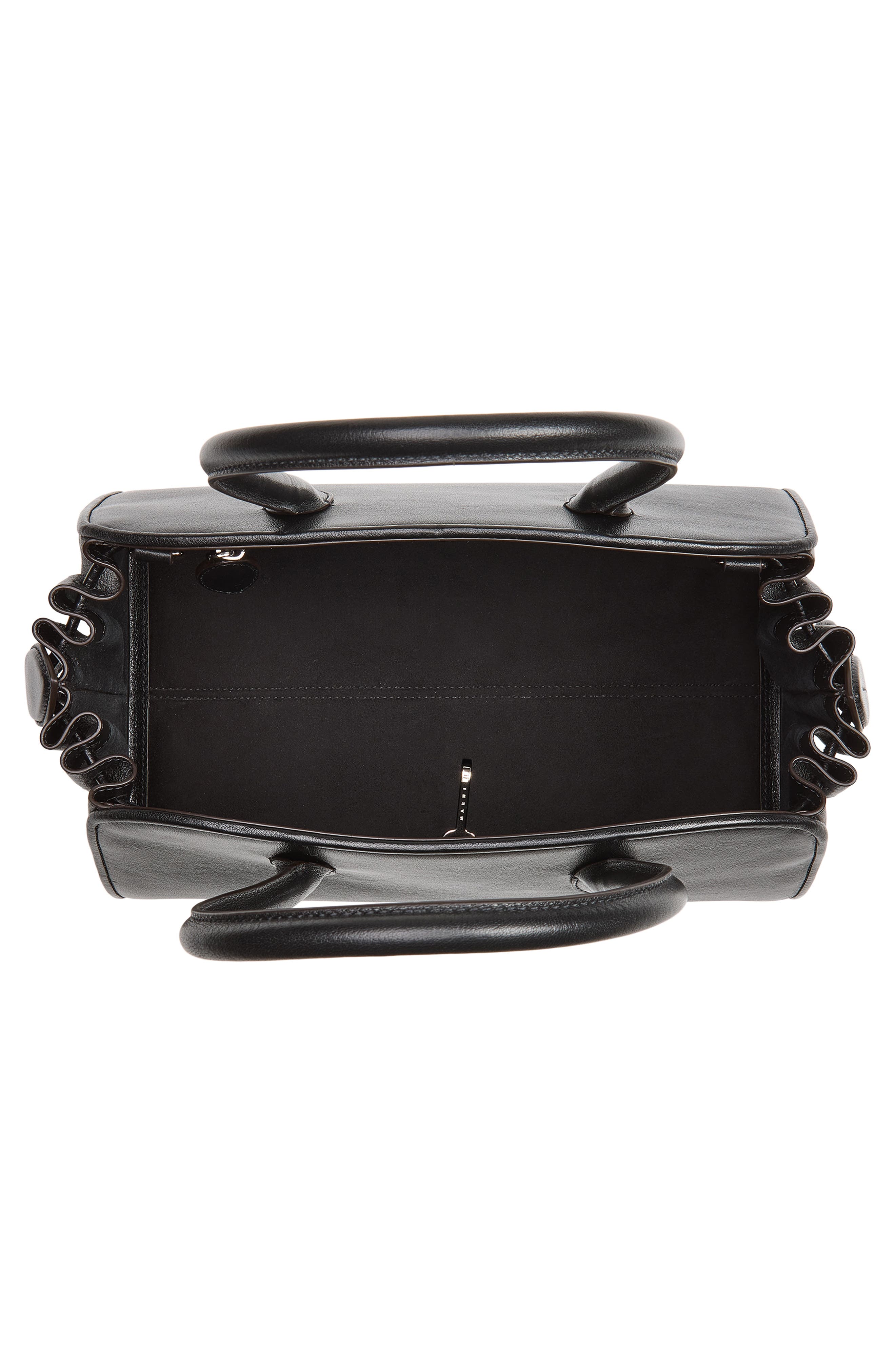 Marni Small Tulipea Top Handle Bag, Alternate, color, Black