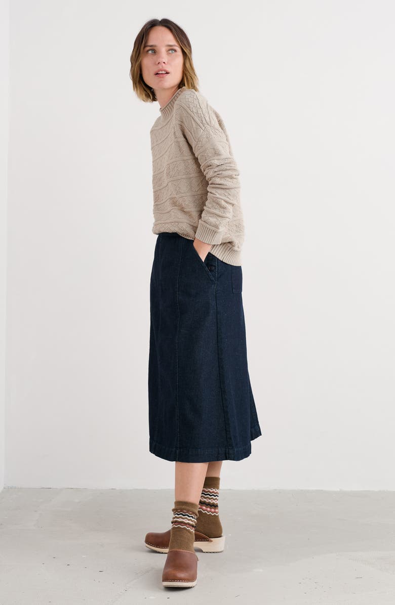 Seasalt Cornwall Penkestle Cotton Crewneck Sweater, Alternate, color, Knit Melange Aran