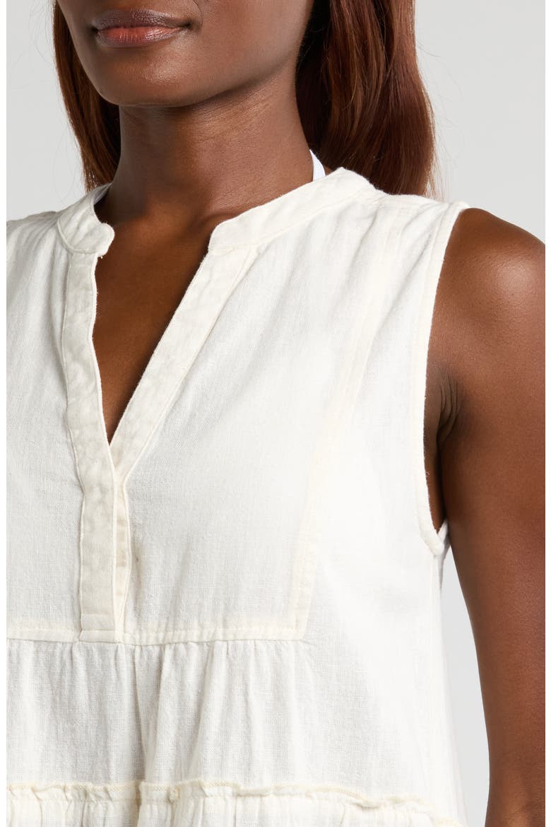 Tiered Cotton Blend Cover-Up Dress, Alternate, color, WHITE