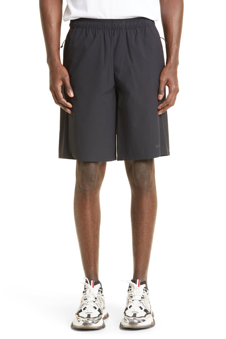 Mesh Panel Technical Shorts, Main, color, BLACK