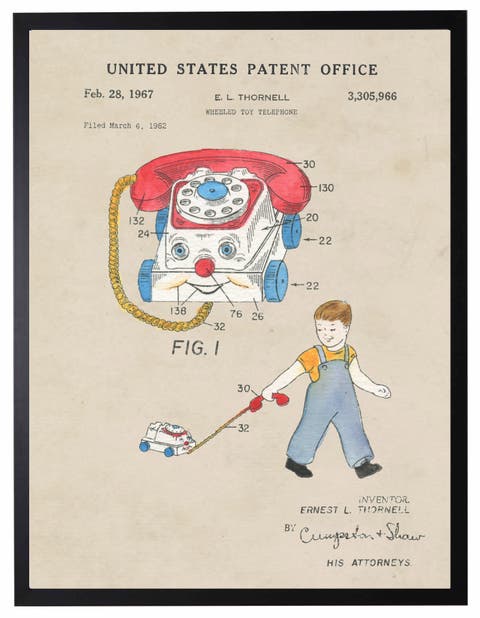 Toy Phone Patent in Black Frame