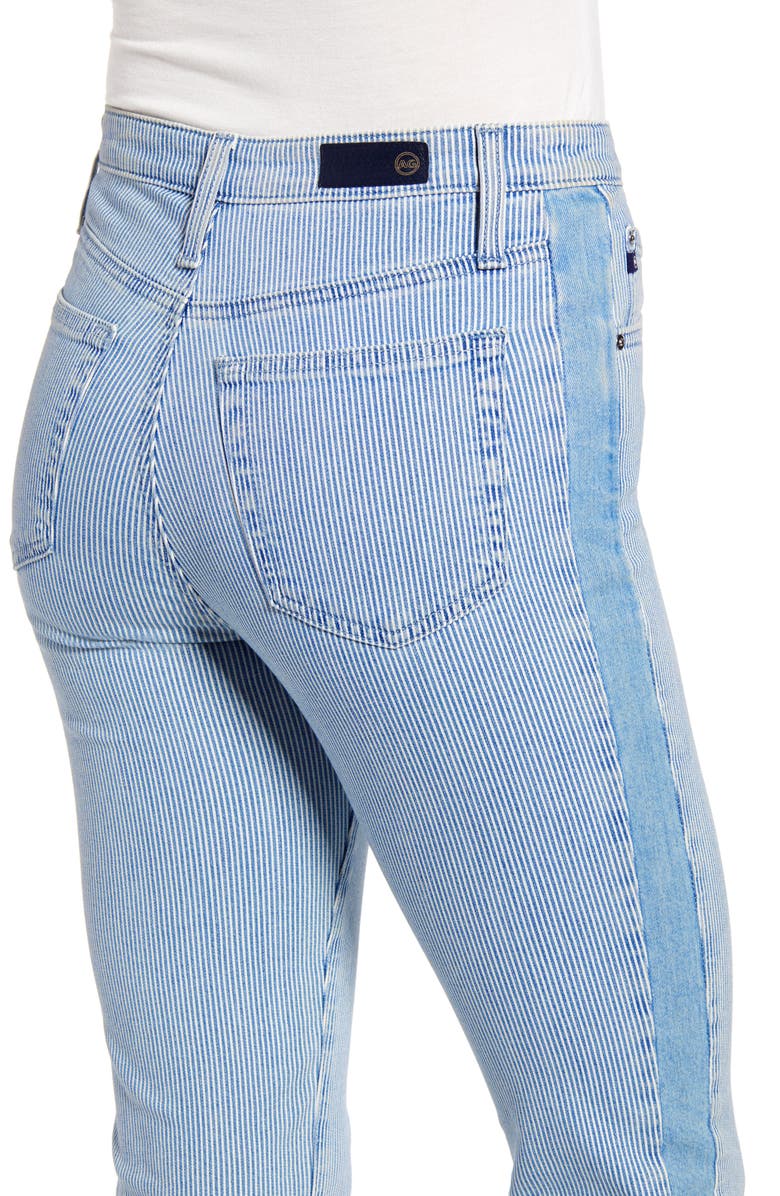 AG Isabelle Stripe High Waist Side Panel Ankle Skinny Jeans, Alternate, color, 