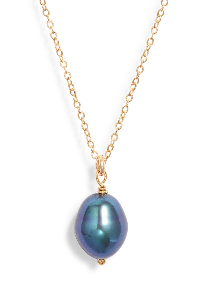 Adelle Pearl Necklace, Main, color, GOLD / PEACOCK
