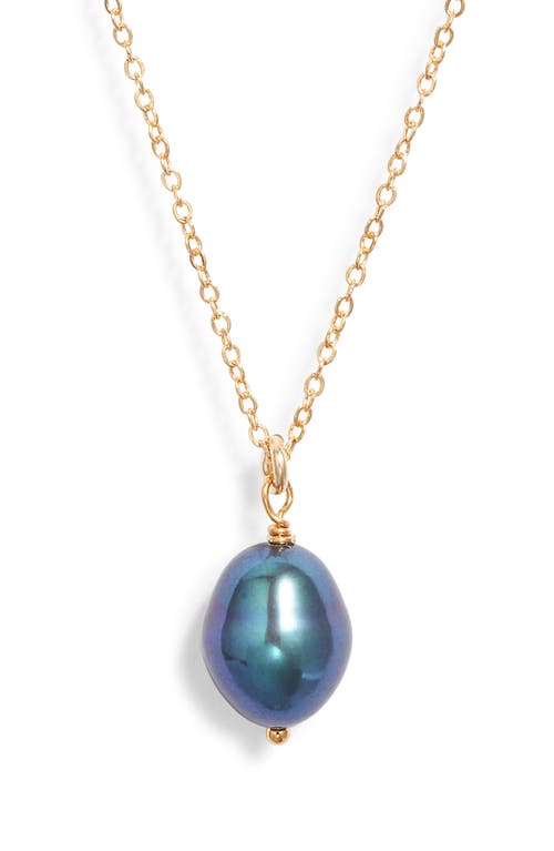 Set & Stones Adelle Keshi Pearl Pendant Necklace In Gold/peacock