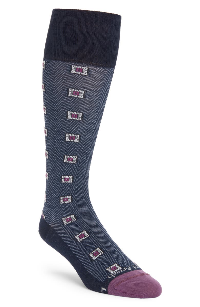 EDWARD ARMAH Neat Tall Compression Dress Socks, Main, color, 