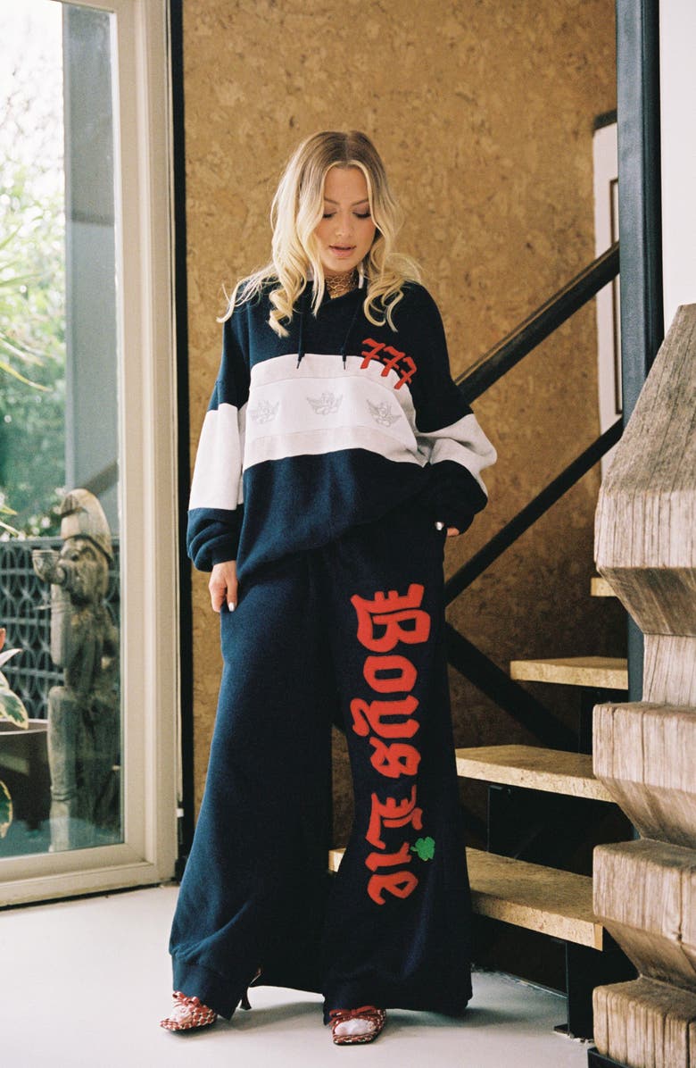 BOYS LIE Better Luck Next Time Stripe Graphic Henley Sweatshirt, Alternate, color, 