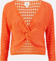 Yumi Crochet Cotton Twisted Bolero Cardigan