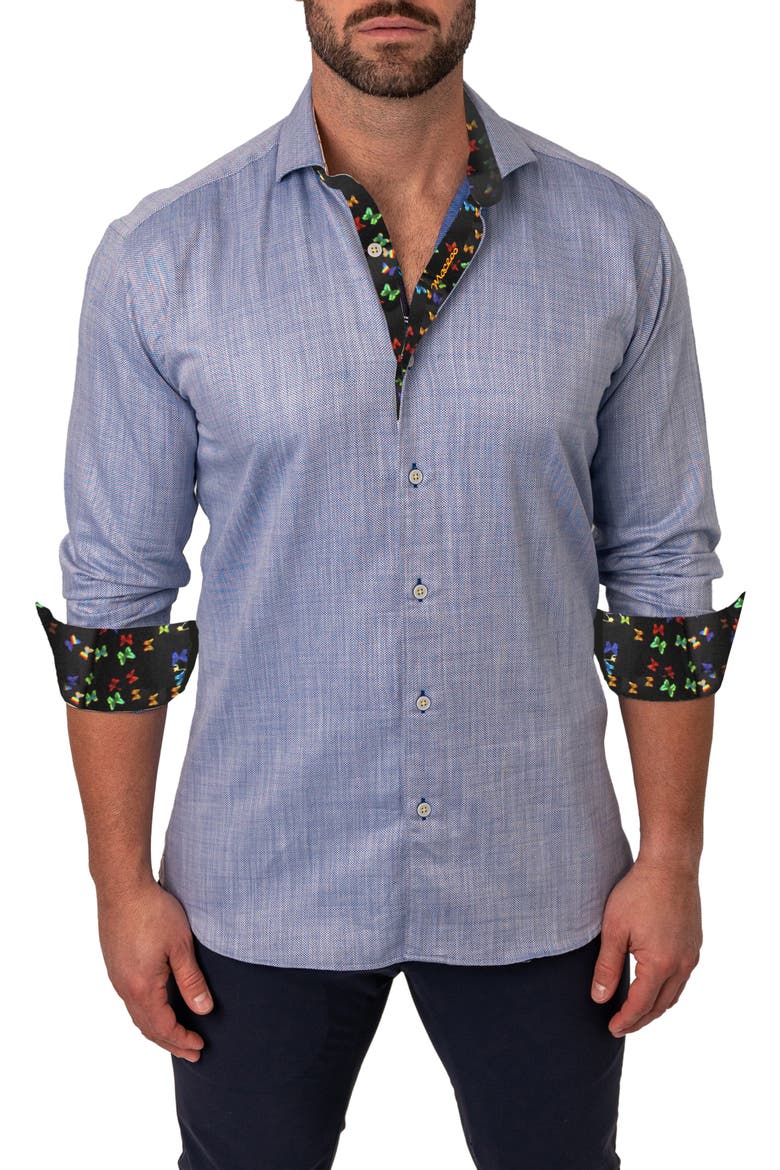 Einstein FlamBlue Contemporary Fit Button-Up Shirt, Main, color, BLUE