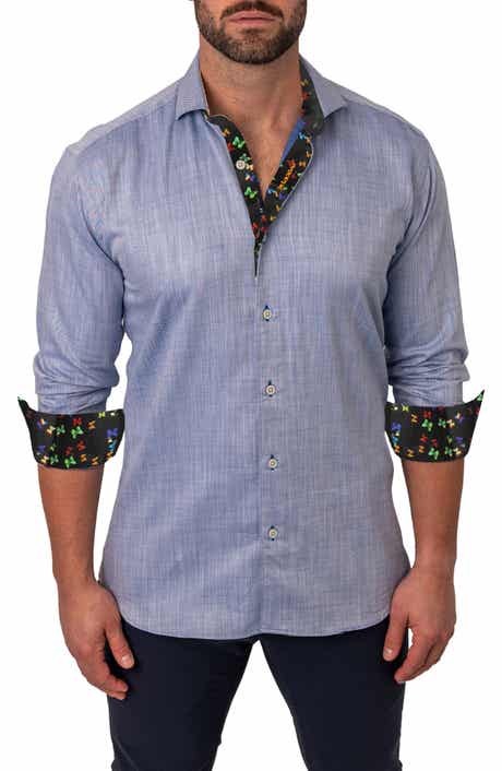 Einstein FlamBlue Contemporary Fit Button-Up Shirt
