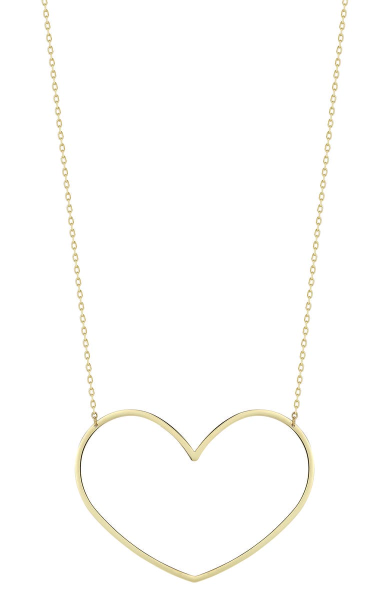 Ember Fine Jewelry 14K Gold Heart Pendant Necklace, Main, color, Gold