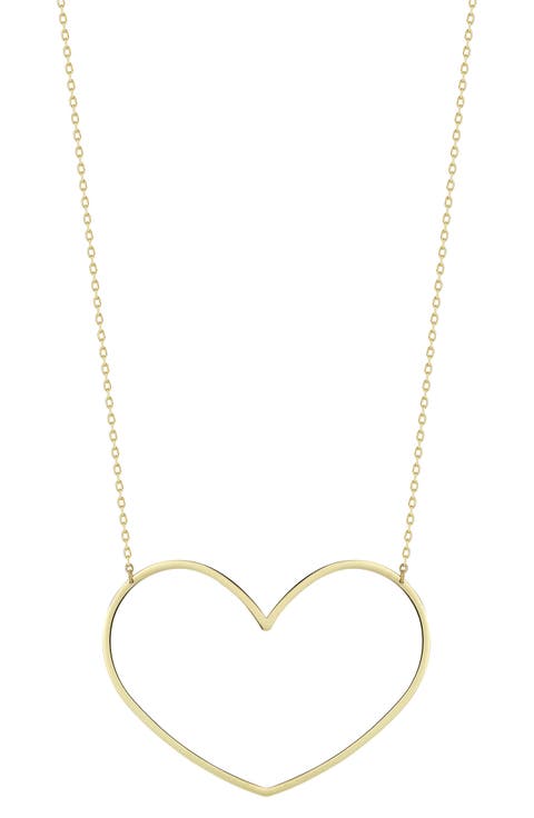 14K Gold Heart Pendant Necklace