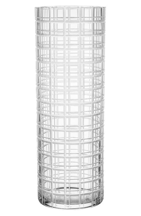 Large Cut in Number Checker Vase