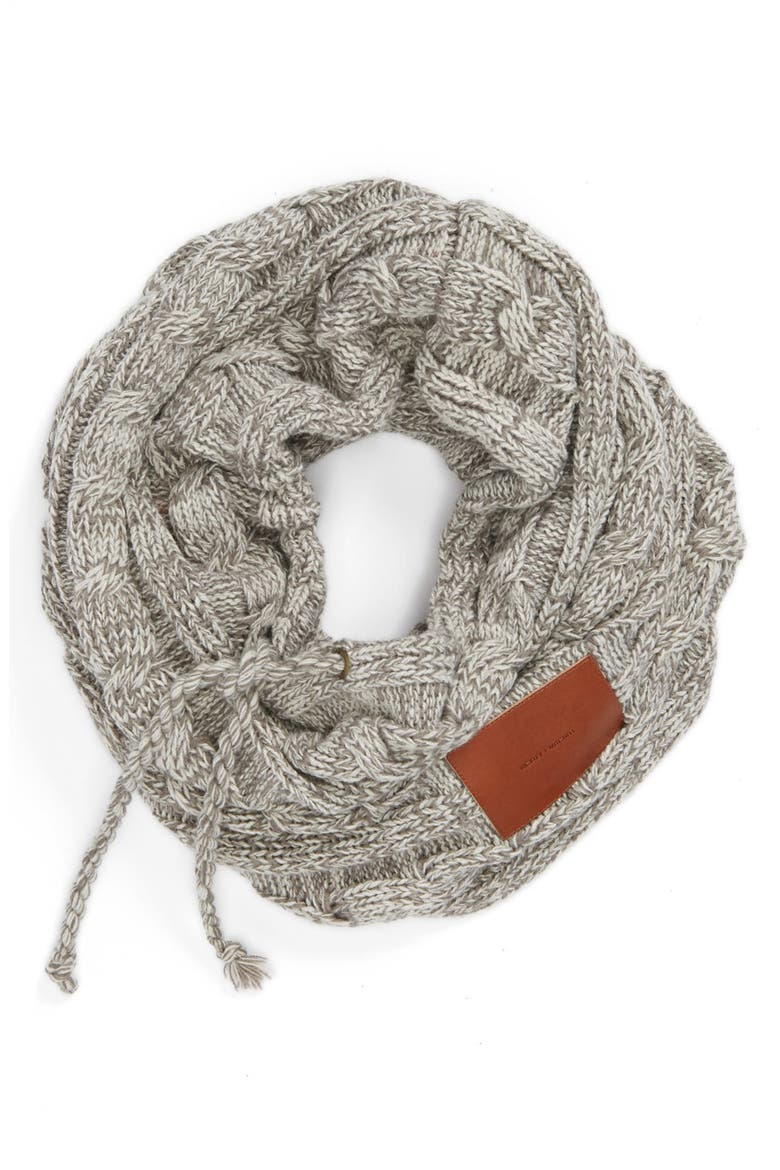 Drawstring Neck Warmer, Main, color, LINEN/ GREY