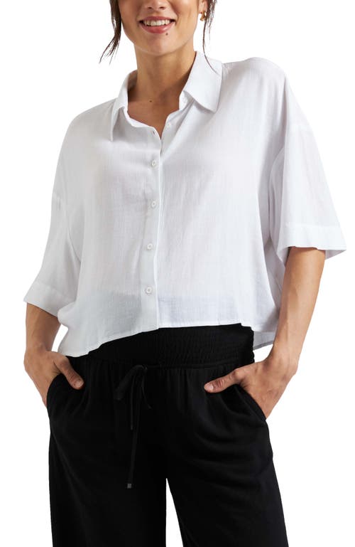 Ripe Maternity Farrah Crop Shirt In White