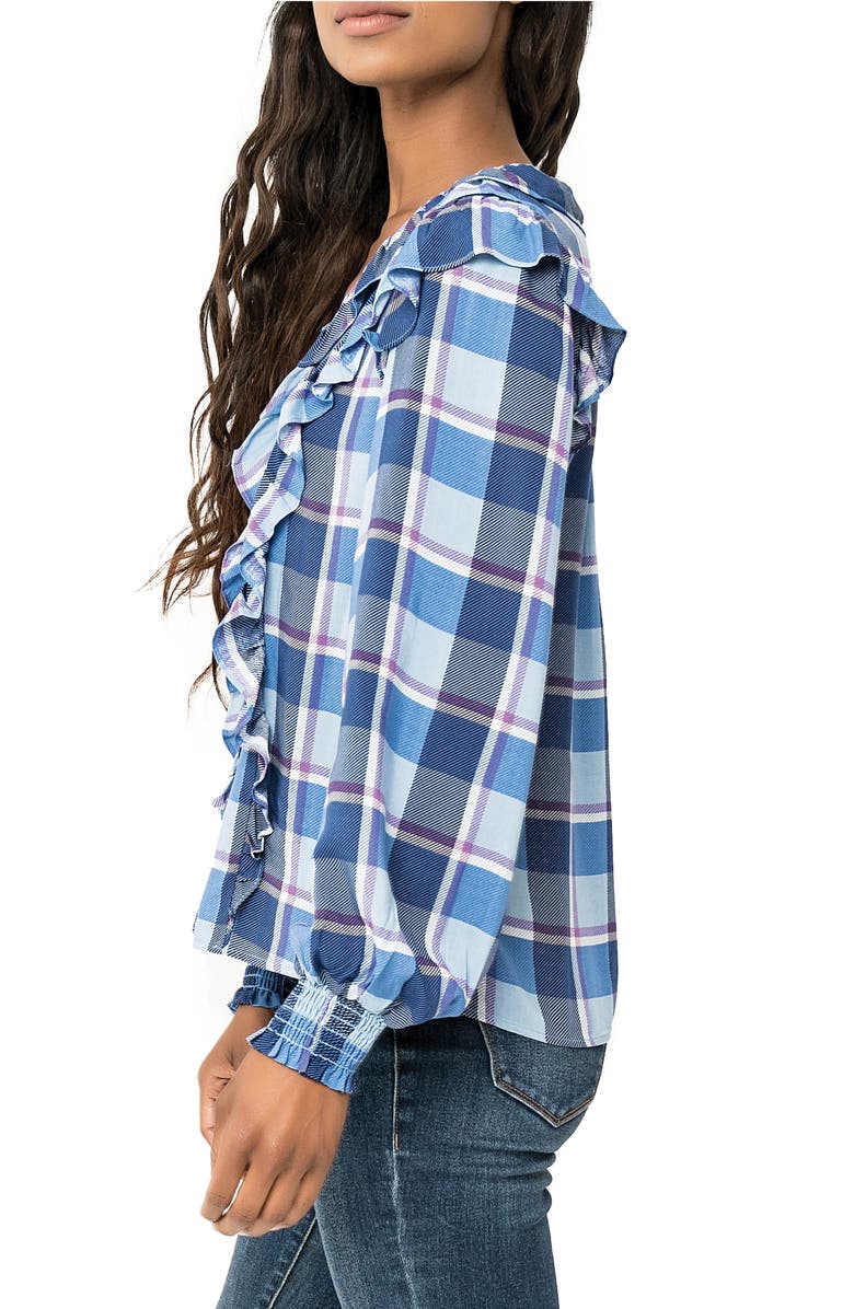 GIBSONLOOK Plaid Ruffle Shirt, Alternate, color, 