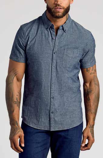 Short Sleeve Stretch Chambray Shirt